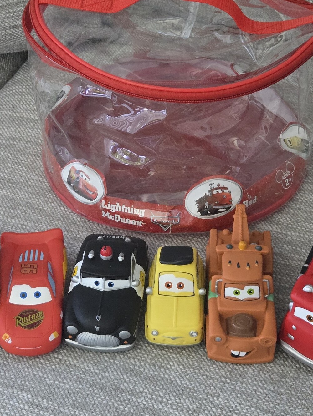 Lightning McQueen & Friends Squeezy Toy Car Set - Red, Black, Yellow, Orange